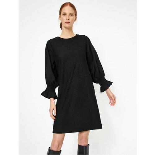 Koton Women Black Handles Volanli Dress