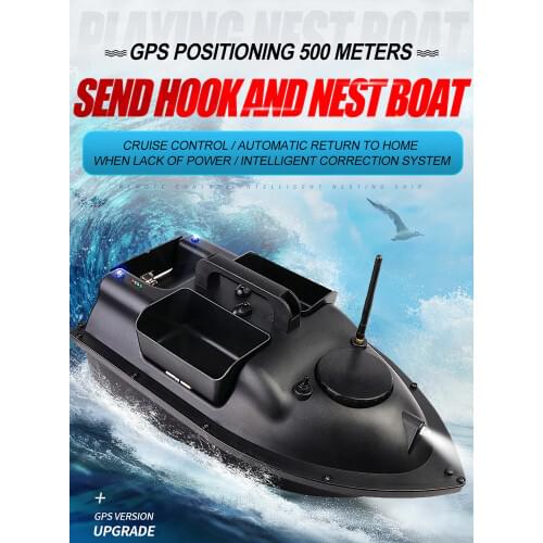 2021 Version of Meknic Bait Boat 2kg Loaded with 2 Tanks Equipped with Dual Motors 500M/1640FT Remote Control Fishing Bait Boat