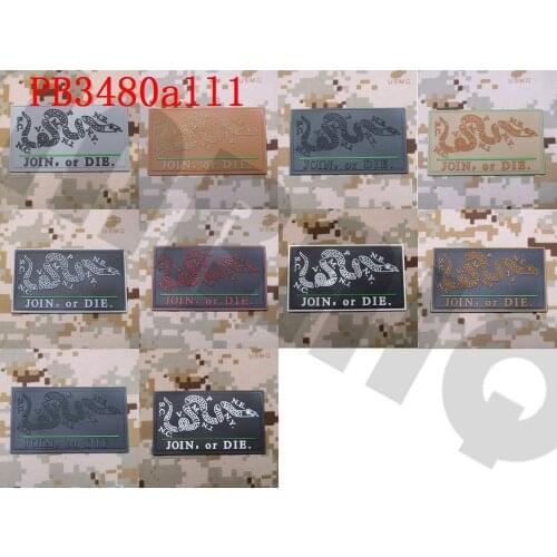 3D PVC patch The Thin Green Line JOIN OR DIE Snake Military Tactical Morale