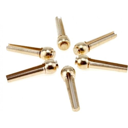 6pcs/set Pure Copper Brass Guitar Bridge Pin Strings Nail Pegs for Folk Acoustic Guitar Keep Full Timbre More Stable