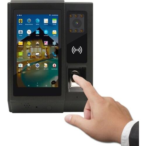 Android Time Attendance Biometric Fingerprint NFC Reader With Camera Access Control Door Lock Function For Office HR Management