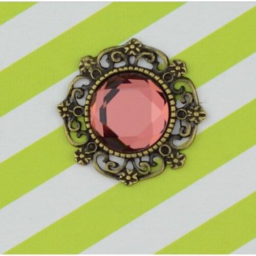 Free Shipping Wholesale 50pcs/lot 25x25mm Rhinestone Flatback Button For Hair Flower Wedding Invitation WY028