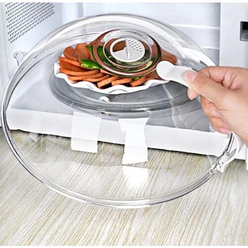 Large Transparent Microwave Food Heating Covers Professional Anti-Sputtering L69D