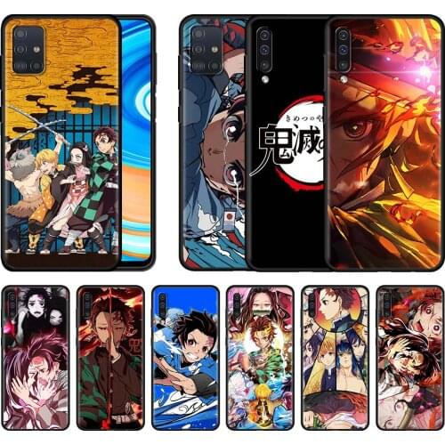 Case For Samsung Galaxy A51 A71 A21s A31 A72 A52 A32 5G A12 A41 A11 Black Flexible Soft Phone Shell Cover Sac Demon Slayer Blade