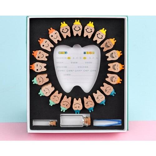 Wooden Baby Tooth Box Milk Teeth Organizer Storage Collection Boy Girl Souvenir Case Infant Kid Cute Gifts For Children Keepsake