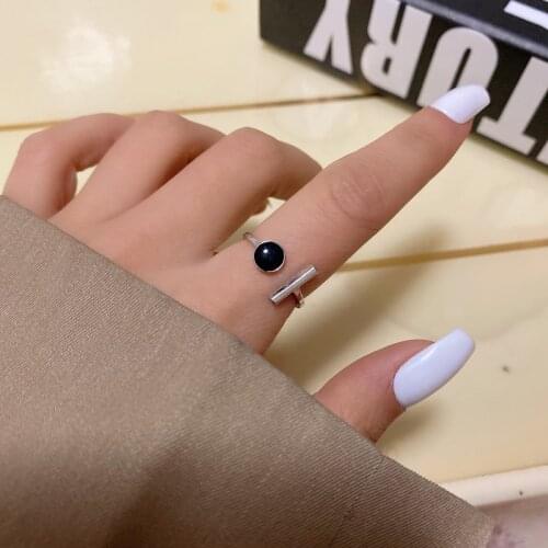 Design Geometric Black Open Womens Rings Jewelry for Women Wholesale