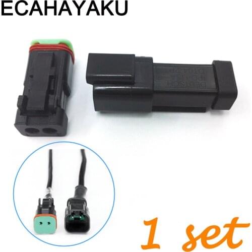 ECAHAYAKU Auto DT 2 Pin Deutsch Waterproof Female Male Automotive Terminal Connector Plug car accessories For jeep wrangler