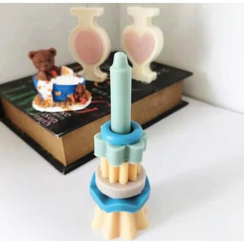 Geometric Silicone Candle Molds Building Block Aromatherapy Candle Making Set Mould Furniture Decoration Ornaments Crafts