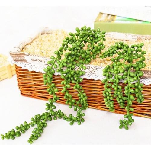 2PCS Artificial Succulent Vine DIY Faux Plant Realistic Hanging Vine PVC Plastic Wedding Party Ornaments Home Garden Decorations