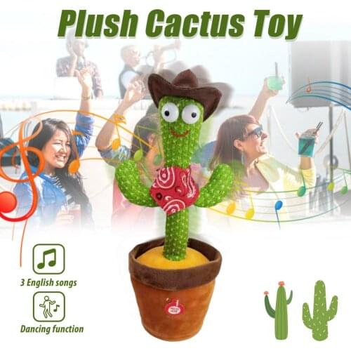 Cactus Plush Toy Cactus Doll Singing Dancing Cactus Plush Toy Doll With Three English Songs Release Stress Home Decoration NEW