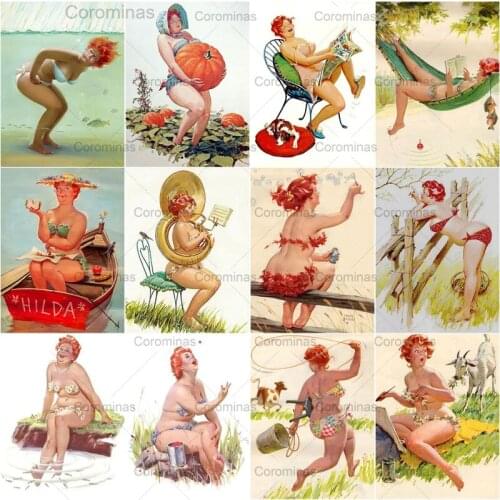 Fat Lady Diamond Painting 5D Diy Creative Full Diamond Embroidery Mosaic Rhinestones Kit Cross Stitch Leisure Hammock Decoration