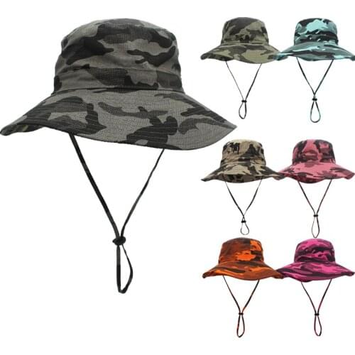 Tactical Camouflage Boonie Hats Outdoor Summer Hat for Hiking Camping Fishing Operator Floppy Military Sun Cap for Men and Women