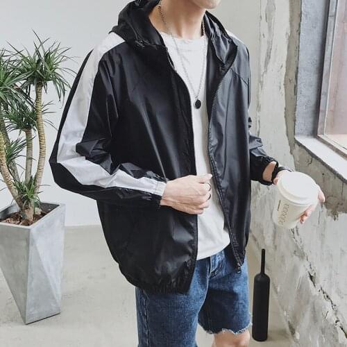 Mens Hooded Casual College Jacket Male Sun Protection Mens Jacker Streetwear Summer Jacket for Men Thin Coat Plus 8Xl 7Xl 6Xl