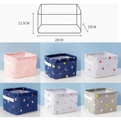 Multicolor Sundries Storage Basket Desktop Storage Box Cartoon Pattern Multi-Function Home Organizer