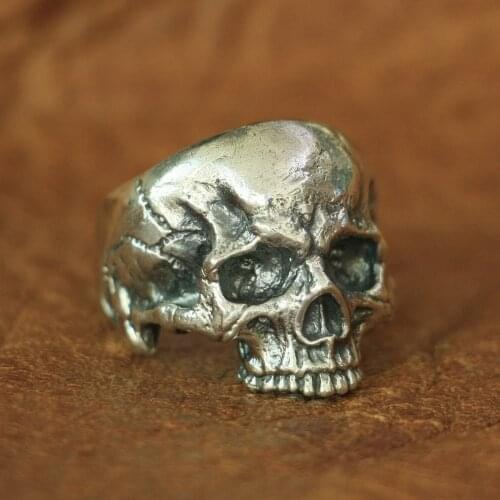 LINSION 925 Sterling Silver Skull Ring Mens Biker Rock Punk Ring TA135 US Size 7~14