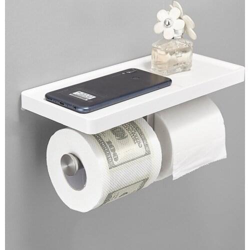 Toliet Paper Rolls Shelves for Toilet Wall Mounted Bathroom Kitchen Roll Holder Paper Tissue Rack Hook Modern Wc Roll Holder