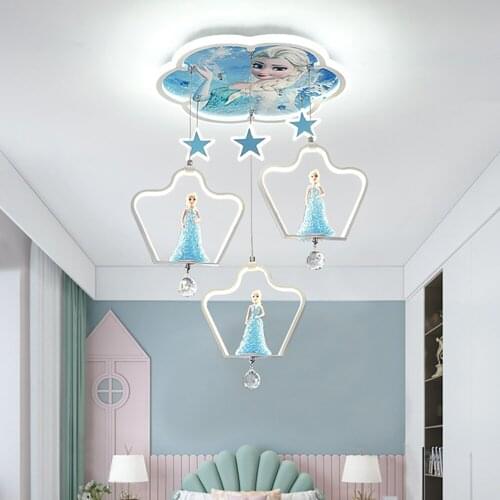 Girls bedroom lamp creative childrens room chandelier warm and romantic ins super bright led girl princess Aisha room lamp