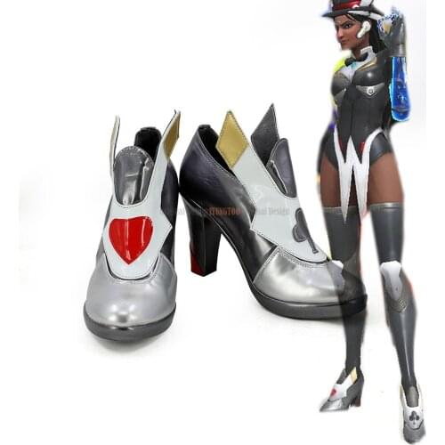 Symmetra Shoes Cosplay Hot Game OW Symmetra Satya Vaswani Cosplay Boots High Heel Shoes Custom Made Halloween Wear