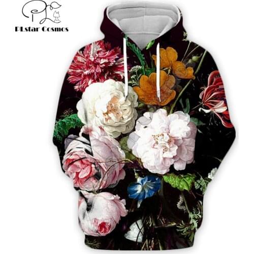 PLstar Cosmos 2019 autumn Fashion Men Women 3D Hoodies Rose/peony flowers Full Printed casual Hooded sweatshirt/zip Hoodie