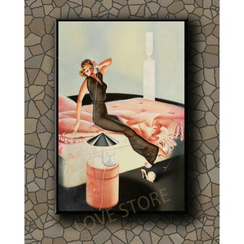 P443 Vintage Beautiful Pin-up Girl Classic Picture 587 Silk Fabric Poster Art Decor Indoor Painting Gift