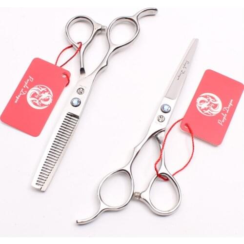 Z8000 5.5" 16cm Left-Hand Stainless Purple Dragon Blue Gem Hairdressing Scissors Cutting Scissors Thinning Shears Hair Scissors