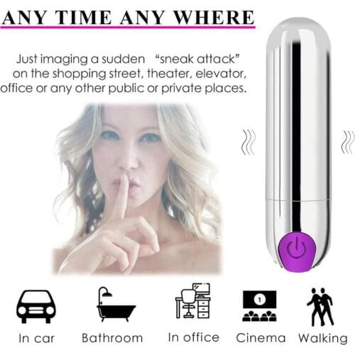 Bullet Vibrators Sex Toys For Woman 2.99 Inch G-Spot Waterproof Multi Speed Vibrating Soft stainless steel Clitoris Stimulator