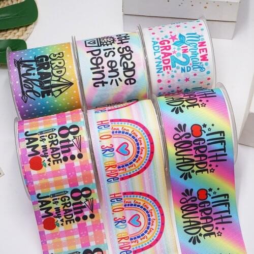 DIY Handmade Materials Printed Bcake To School Grosgrain Ribbon 50 Yard Per Size 57397
