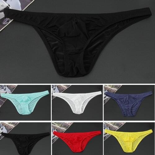 Ice Silk Sexy Mens Underwear Summer Mens Briefs Breathable Panties Men Gay Bikini Solid Seamless Low Waist Soft Underwear