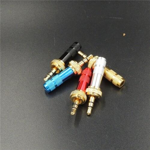3.5mm Headphone Plug 3 Pole Screw Lock Stereo Soldering Audio Jack Connector for Cable Adapter