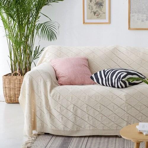 Nordic 100% Cotton Sofa Blanket For Living Room Summer Blanket Nap Blanket Kitted Throw Blankets Bed Cover Home Textile