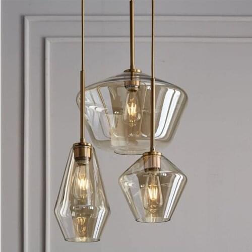 Modern Glass Led Pendant Lamp Nordic Kitchen Hanging Lamps Bar Cafe Restaurant Dining Room Lights Home Light Fixtures Art Decor