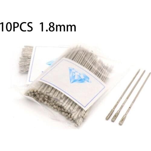 10pcs 1mm - 2.4mm Diamond Coated Tipped Drill Bits Fits Tile Glass Jewellery Hole Saw Opener