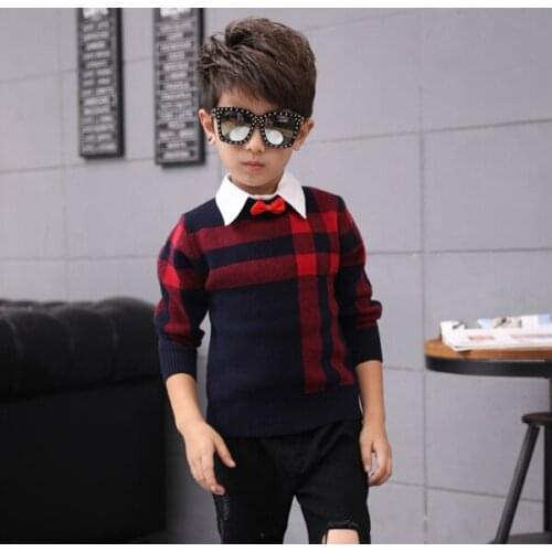 Boys sweater shirt collar knitted childrens clothes