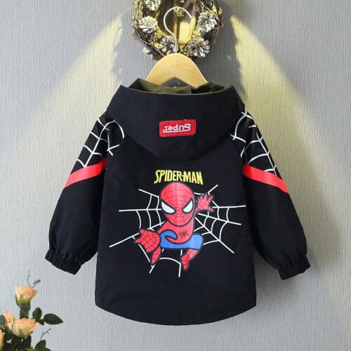 Spring Toddler Boys Clothes Spiderman Baby Children Jacket Coats Autumn Little Kids Windbreaker Boy Hooded Zipper Cardigan