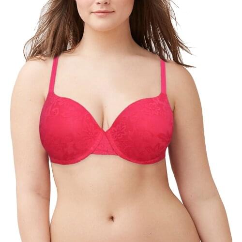 YANDW Sexy women red bra Underwire Padded Push Up Embroidery Floral Lace Bralette A B C D E cup 70 75 80 85 90 95 100 size Plus