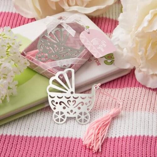 Free Shipping 20pcs/lot wedding Favor baby carriage stroller metal Bookmark 20pcs/lot baby Shower, party Favors Decoration Birth