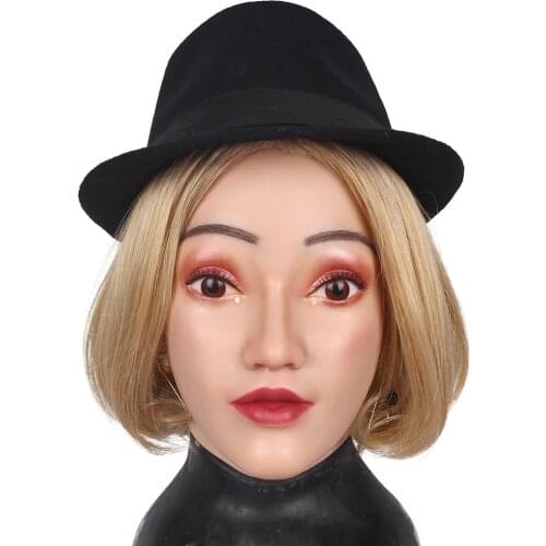 1G Elsa Face Mask Realistic Soft Silicone Female Mask for Masquerade Halloween Mask For Crossdresser Drag Queen Transgender