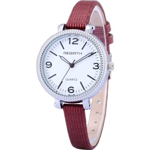 100pcs/lot RE015mini strap rebirth brand lady leather watch rose gold case elegance wrap quartz casual watch for women wholesale