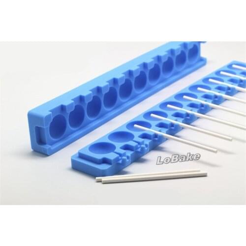 2pcs/set with 50pcs sticks) Latest 2.7cm 10 cavities ball shape heavy silicone lollipop candy mold for homemade-popsicle-molds