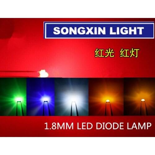 30pcs 1.8mm Original red/yellow/blue/green/white Ultra Bright NEW diffused LED R/Y/B/G/W New mixed colors