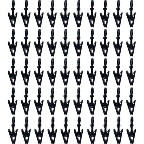 50Pcs Rotatable Plastic Hooks Multifunctional Swivel Curtain Clips Coat Hooks