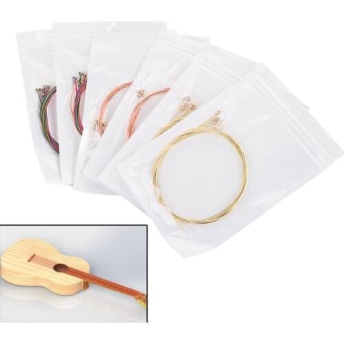 6pcs/set Steel Strings Colored Guitar Strings Professional Acoustic Guitar Set Of Durable Copper Strings
