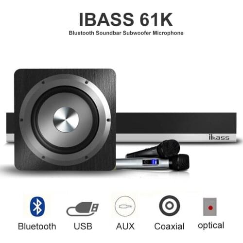 Bluetooth Soundbar IBASS 61K Speaker With Subwoofer Surround sound home theater Bluetooth Speaker USB AUX optical Coaxial