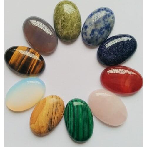 Assorted Natural Stone Oval shape CAB CABOCHON stone Beads for jewelry making DIY beads 20mmx30mm Wholesale 20pcs/lot Free