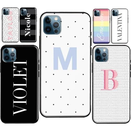 Personalized Name Custom Monogram For iPhone 12 mini Pro Max Case For iPhone 11 Pro Max SE 2020 XR X XS 6S 7 8 Plus Cover
