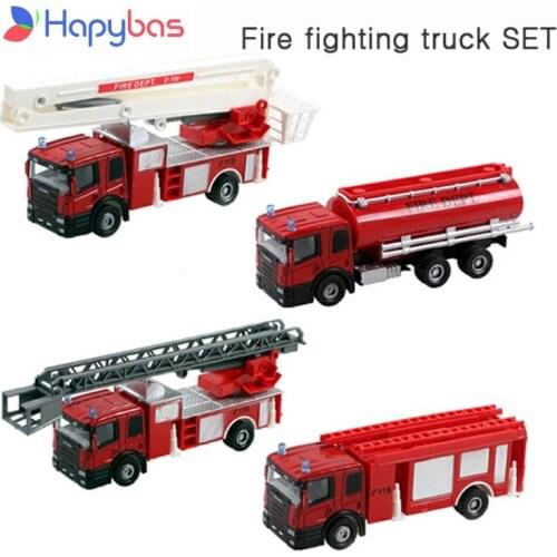 High quality Alloy simulation fire fighting truck Sets inertia model for children play game Save safe toy car for kids Hot sale
