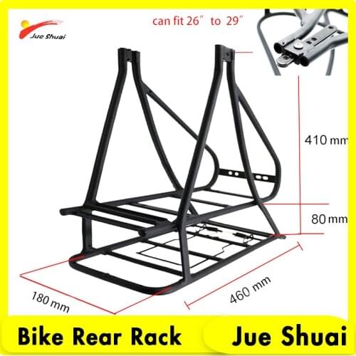 Double Layer 26" 700C Electric Bicycle Rear Rack Battery Rear Carrier Luggage Electric Bike Accessories Ebike Black Rear Rack