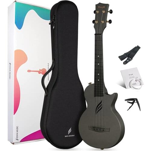 Enya Ukulele Concert NOVA U Carbon Fiber Ukelele Beginner Kit String Instruments Hawaii Mini Guitar with Semi-hard Case Strap