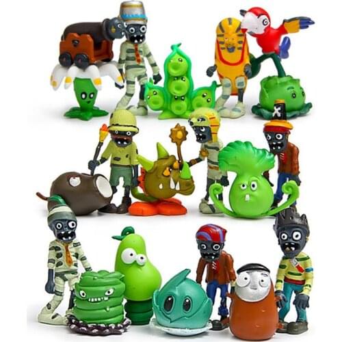 20pcs/lot Plants vs Zombies PVC Action Figures Toys PVZ Bonk Choy Mummy Zombie Figure Collection Model Toy Children Kids Gifts