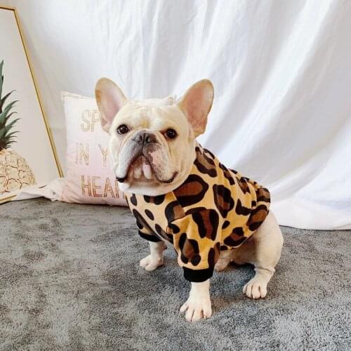 French Bulldog Clothes Sexy Leopard Dog Hoodie T-shirt Pug Clothing Poodle Pomeranian Schnauzer Welsh Corgi Costume Pet Coat